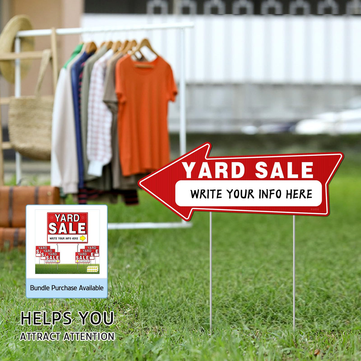 Kuco weather-resistant yard signs endure sun and rain while staying vibrant