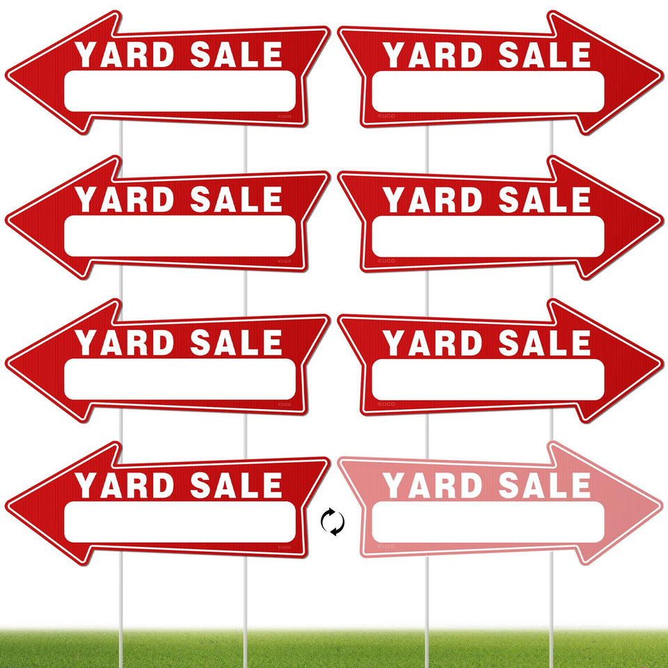 Kuco yard sale signs 7-pack with stakes for quick outdoor setup and clear directions