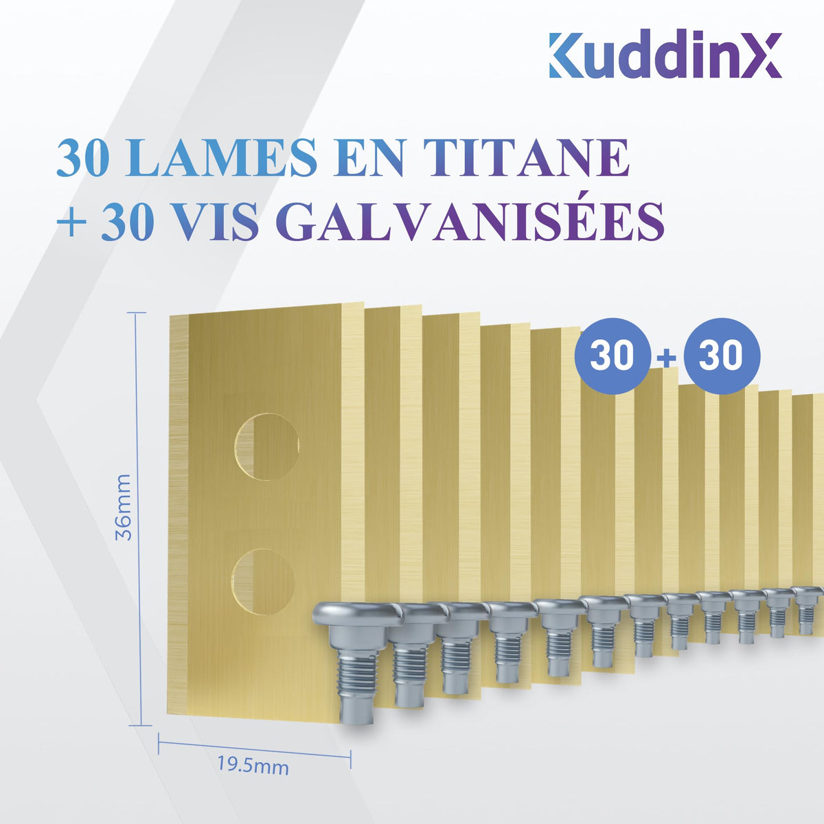 KuddinX Kidding screw compatibility ensures secure blade attachment.