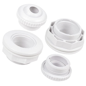 kufudigital SP1023 inlet fitting front view with gasket and locknut for a secure pool wall seal