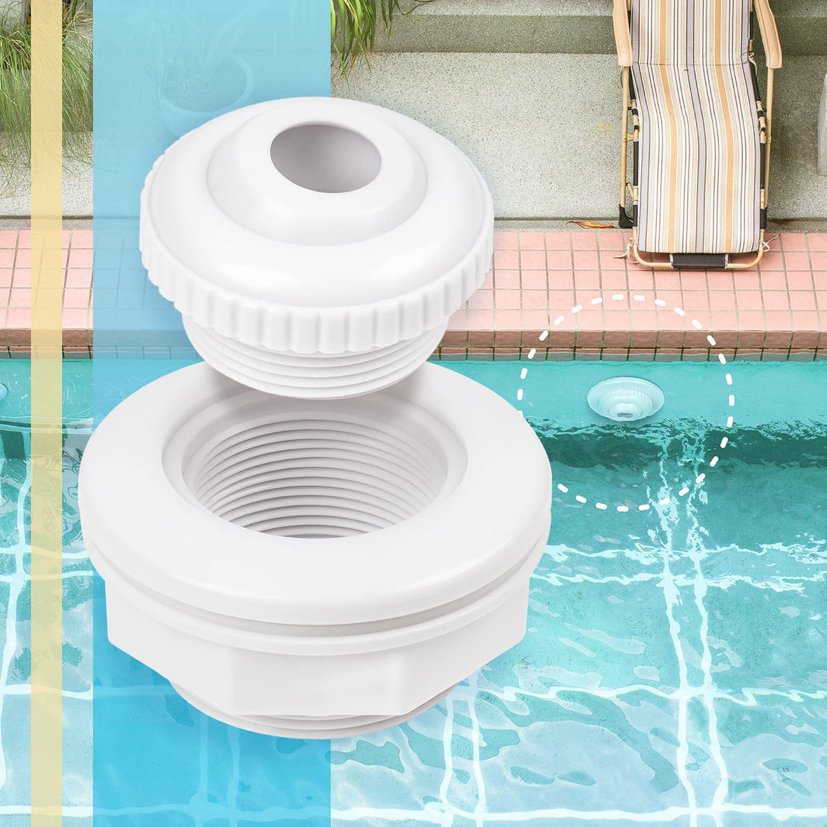 kufudigital two-pack inlet fittings for above-ground pools