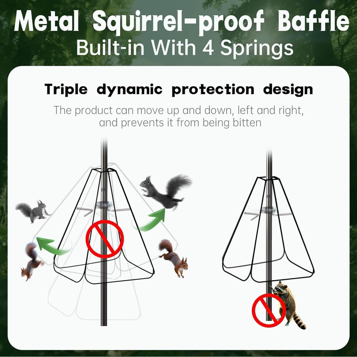KUGUAR carbon steel baffle is rust-proof and bite-proof for outdoors.