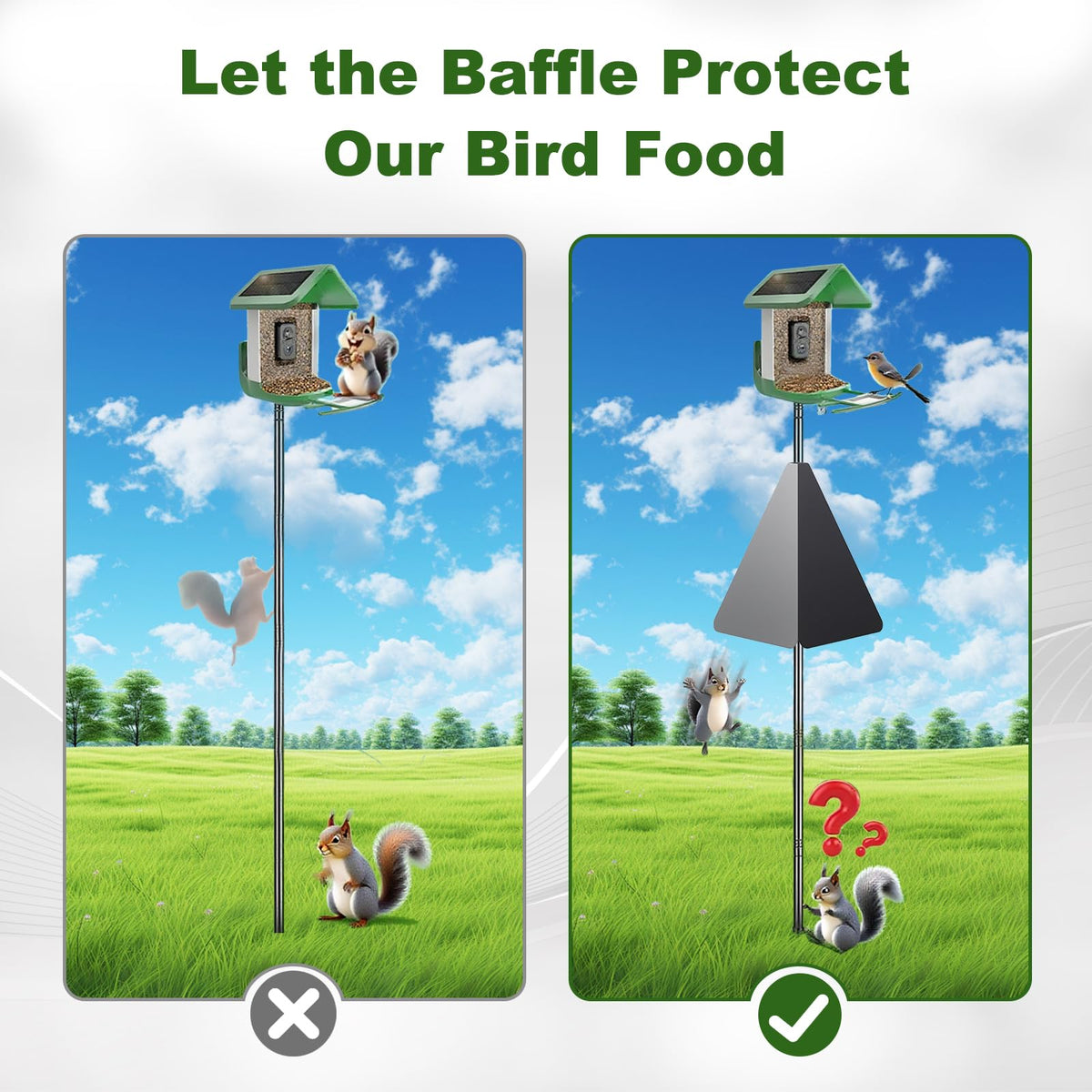 KUGUAR guards against raccoons for a safer bird feeding area.