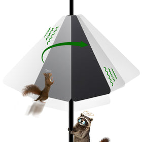 KUGUAR Squirrel Baffle atop a bird feeder pole provides reliable protection against climbing.