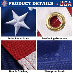 KUJAIS flag features double stitched seams to resist wind and tearing
