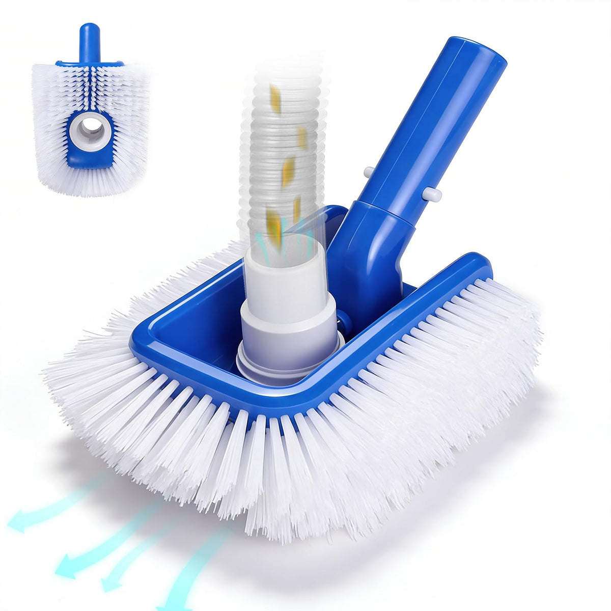 Kulahlik pool brush head with vacuum combo cleans inground and above-ground pools efficiently