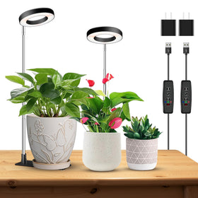 Kullsinss Grow Light base setup on a desk for stable seedling care.