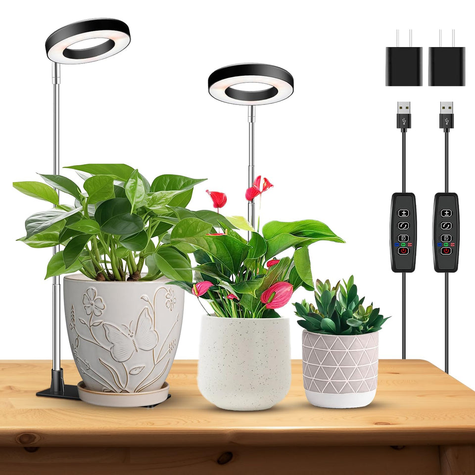 Kullsinss Grow Light base setup on a desk for stable seedling care.
