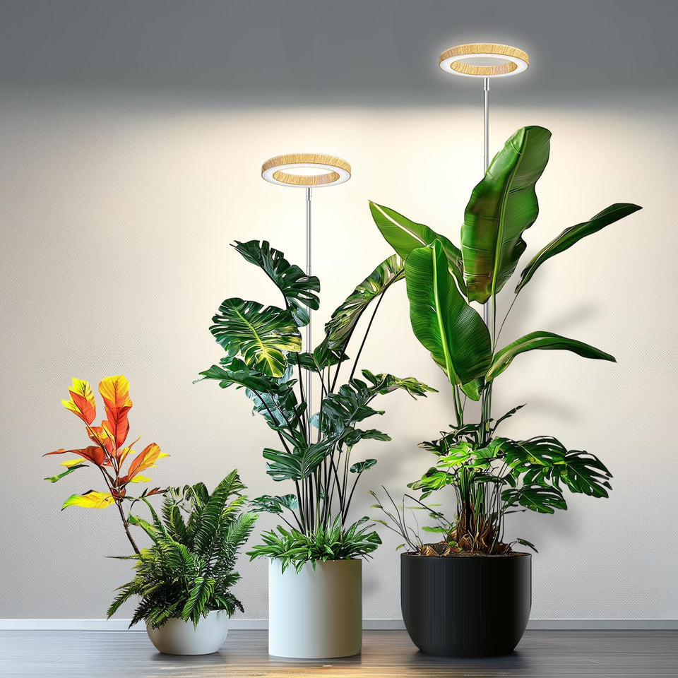 Kullsinss Grow Light with faux woodgrain design enhances indoor plant growth and decor