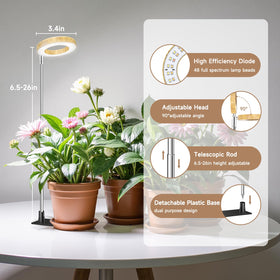 Kullsinss grow light 48-LED full-spectrum provides natural-like light for seedlings