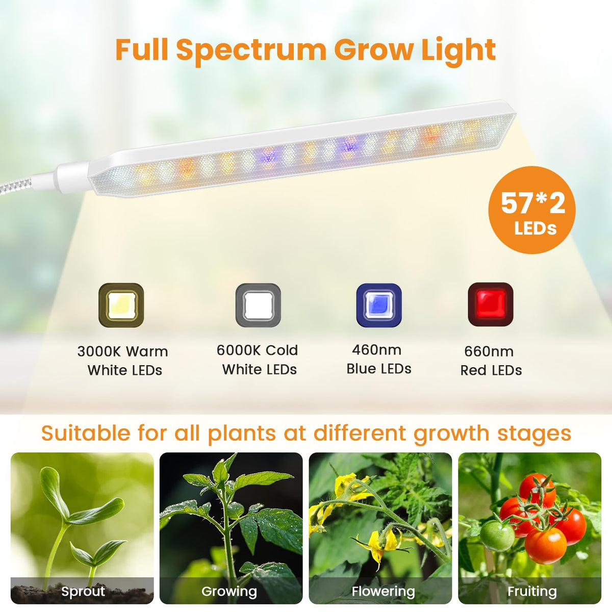 Kullsinss grow light full spectrum diode array for growth