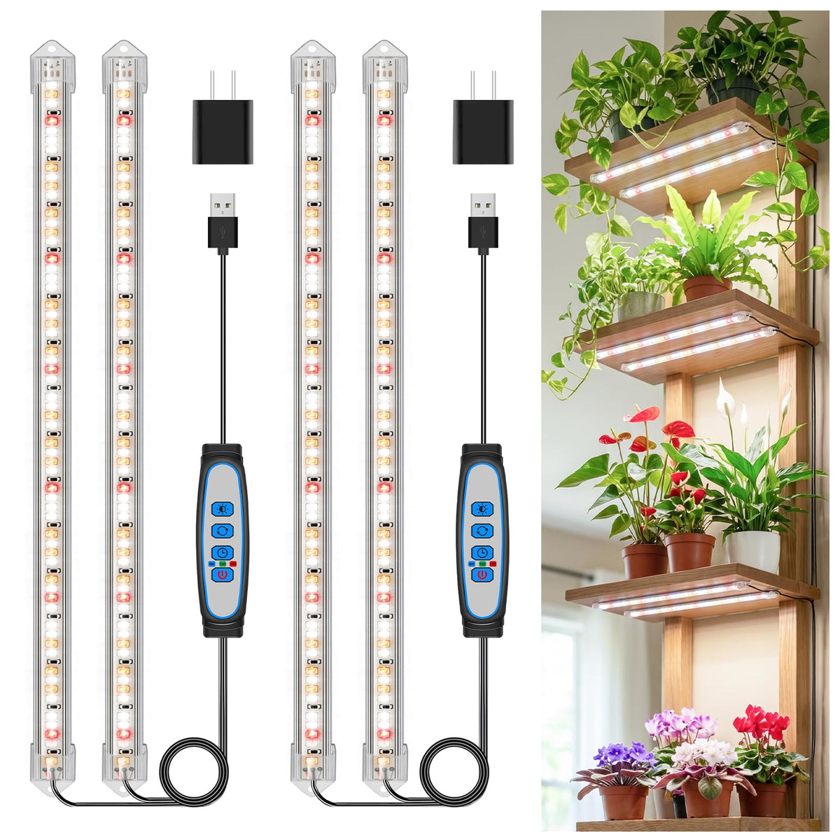 Kullsinss grow light strip full spectrum for vibrant indoor plant growth