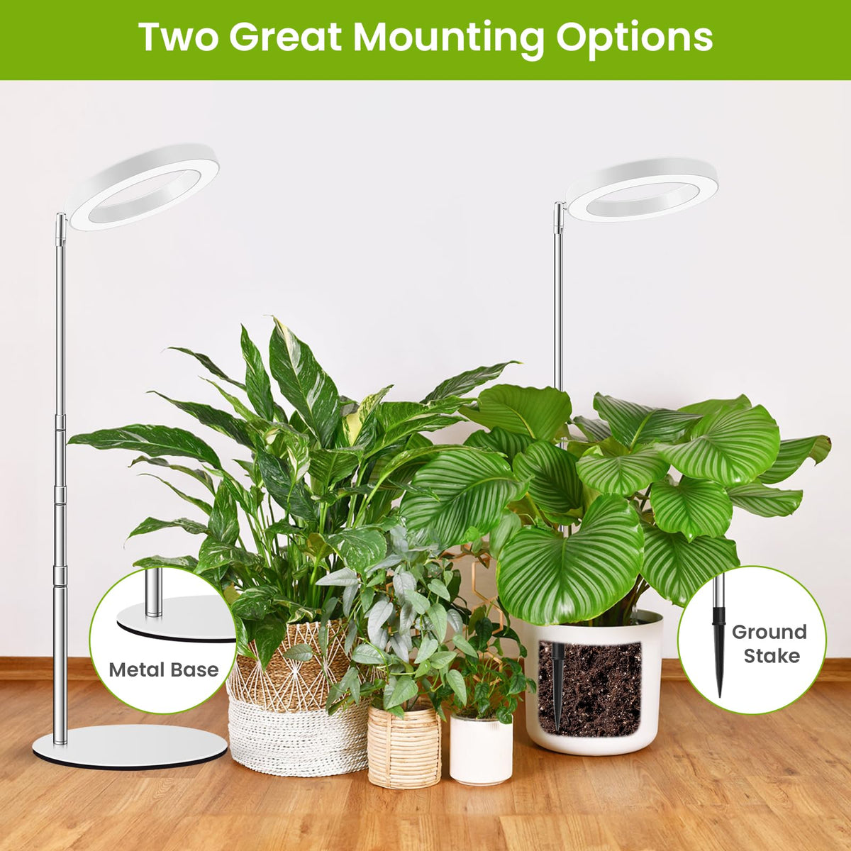 Kullsinss Grow Lights on desktop mount for flexible placement on small desks