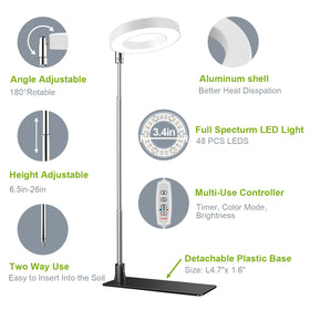 Kullsinss halo grow light height adjustment extends reach for larger plant areas.