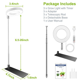 Kullsinss halo grow light three-pack display highlights versatile indoor planting setups.
