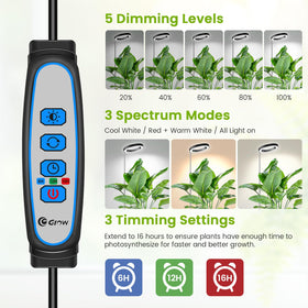 Kullsinss height-adjustable lamp fits short seedlings to tall plants.
