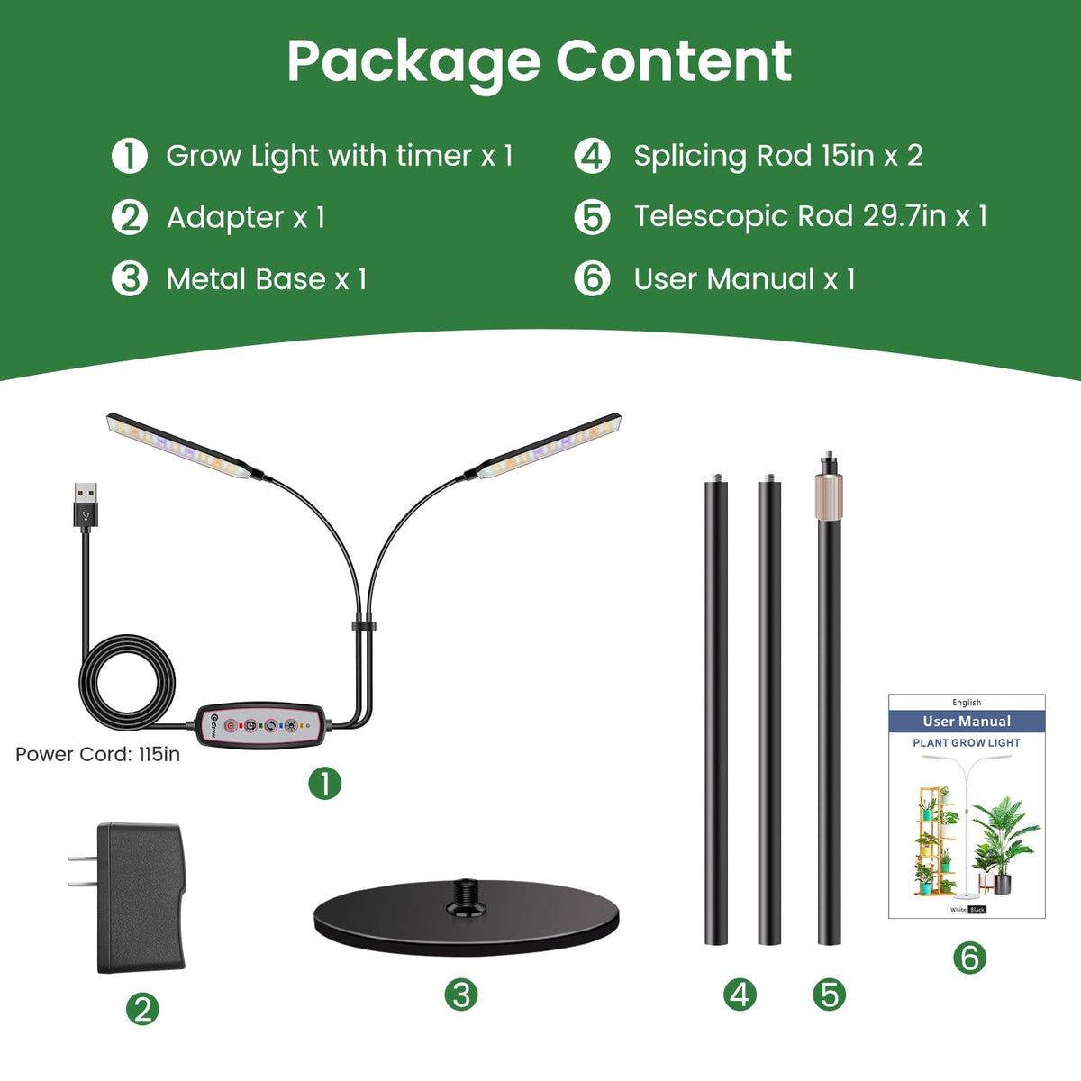 Kullsinss height adjustable poles fit large indoor plants from 24 to 68.7 inches.