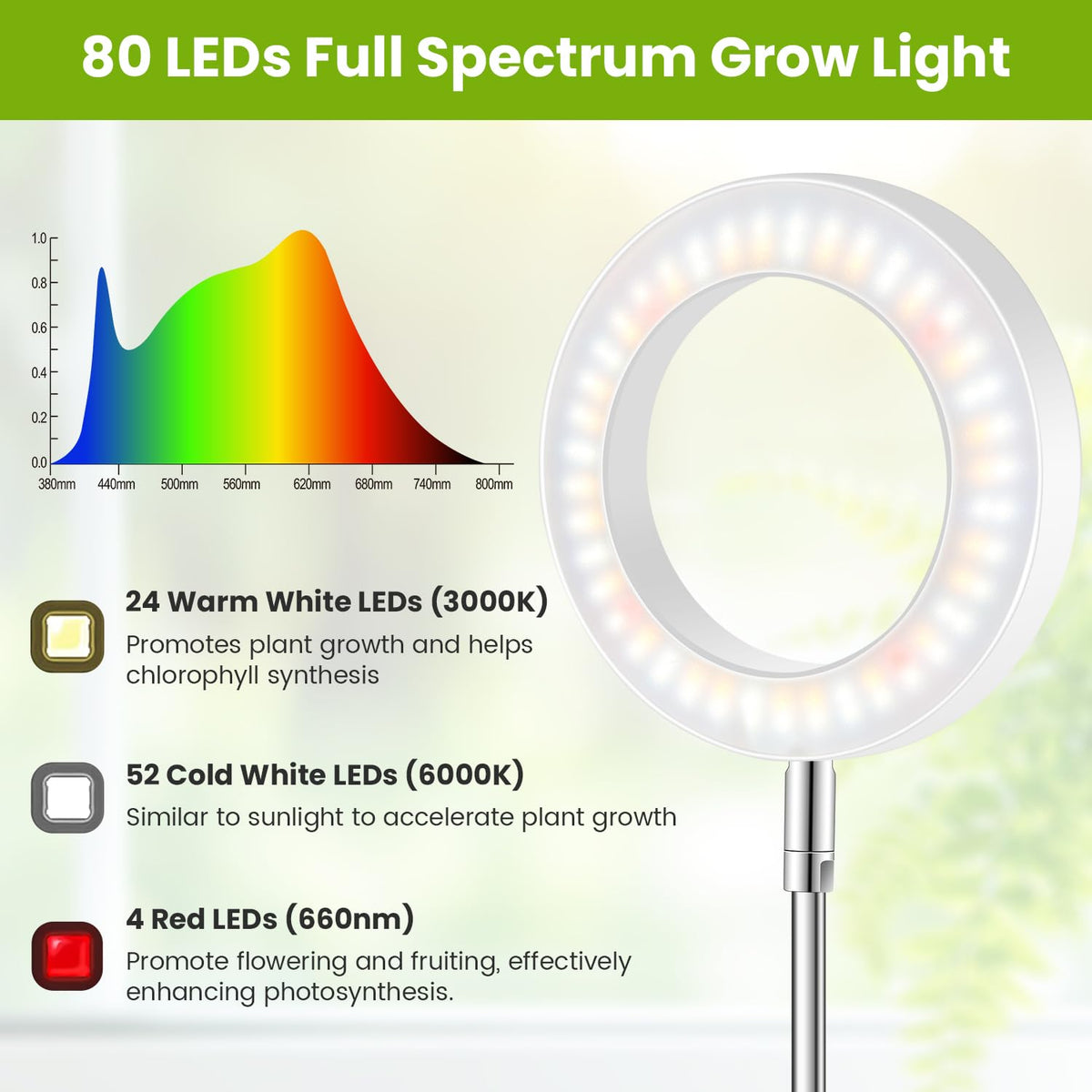 Kullsinss White Grow Light timer control shows 6/12/16 hour options.
