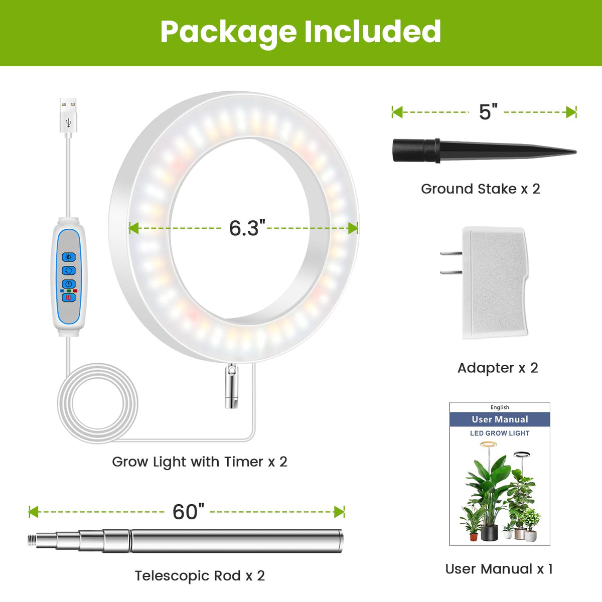 Kullsinss White Grow Light two-pack kit for multi-zone gardens.