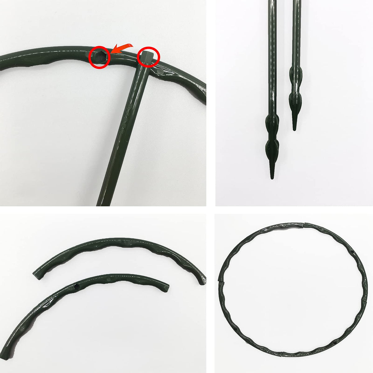 Kulusion green ABS stake durability resists weather and lasts season after season.