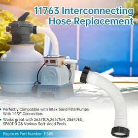 KUMATER 11535 durable white pool hose for saltwater and seasonal pools.