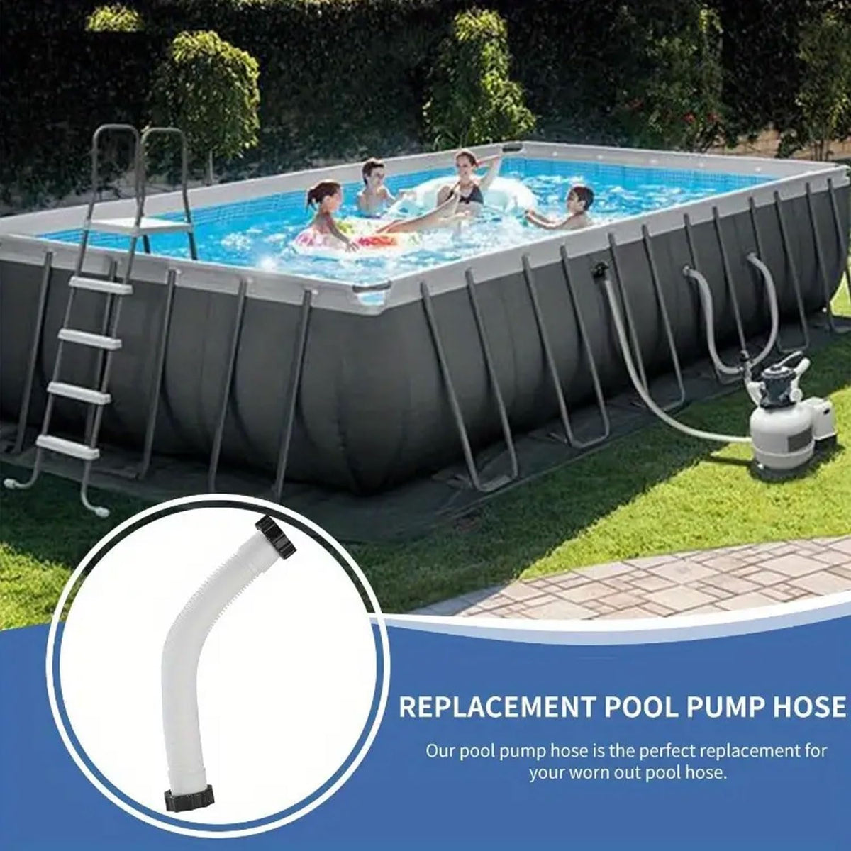 KUMATER 11535 easy-install pool hose compatible with 1-1/2 inch pumps and filters.
