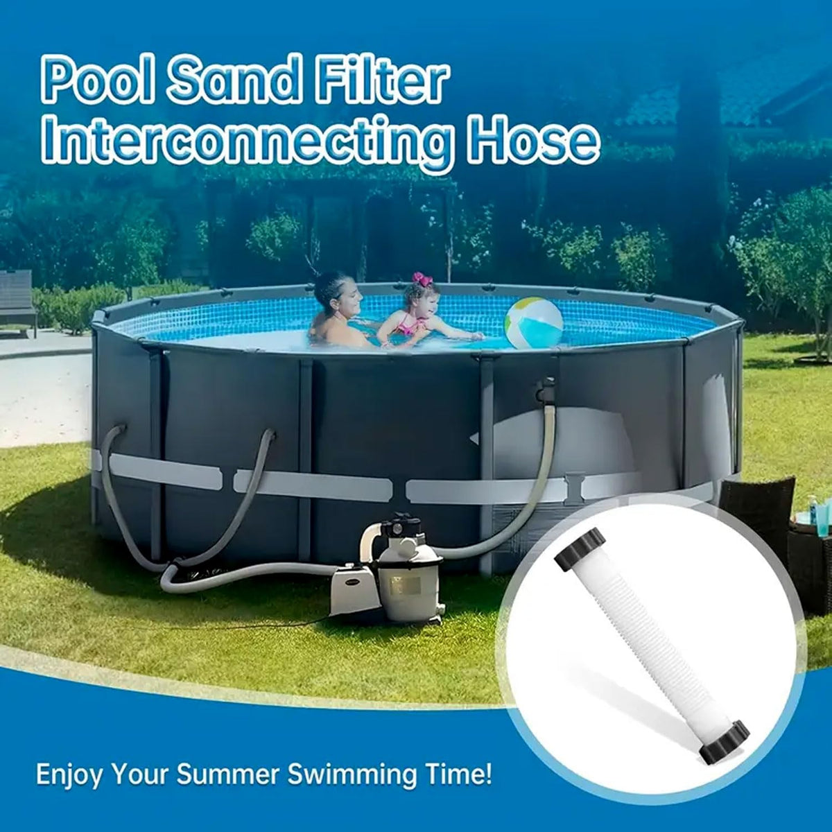 KUMATER 11535 sturdy spiral-wound pool hose, designed for strong, reliable connections.