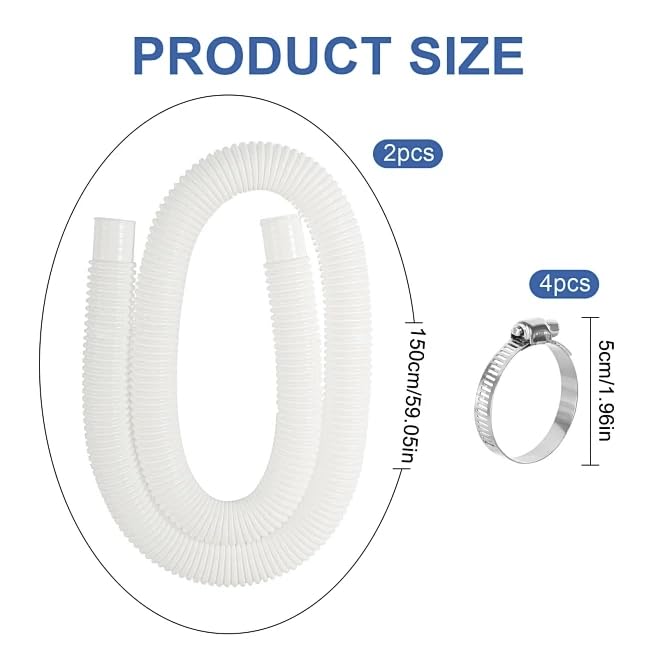 KUMATER 59-inch hose length enables flexible setup with Coleman, Bestway, and Intex pumps.