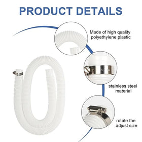 KUMATER hose with eight clamps ensures secure, leak-free connections during pool season.