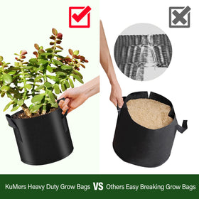 KuMers 5-gallon bags fit large pots and allow nutrient storage.