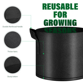 KuMers grow bag with strap handles makes moving plants effortless.