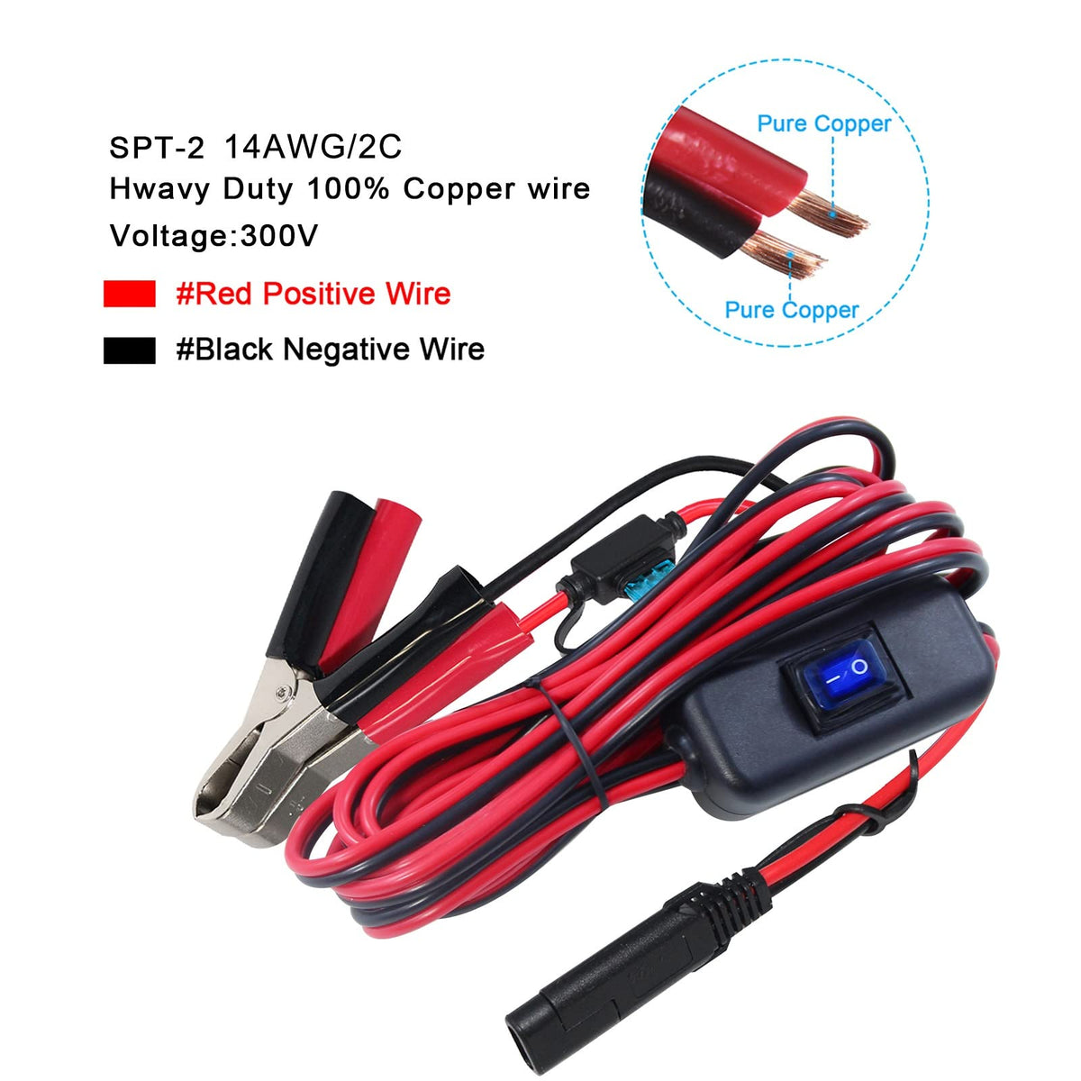 KUNCAN 2-pin SAE quick-disconnect connector for versatile vehicle connections.