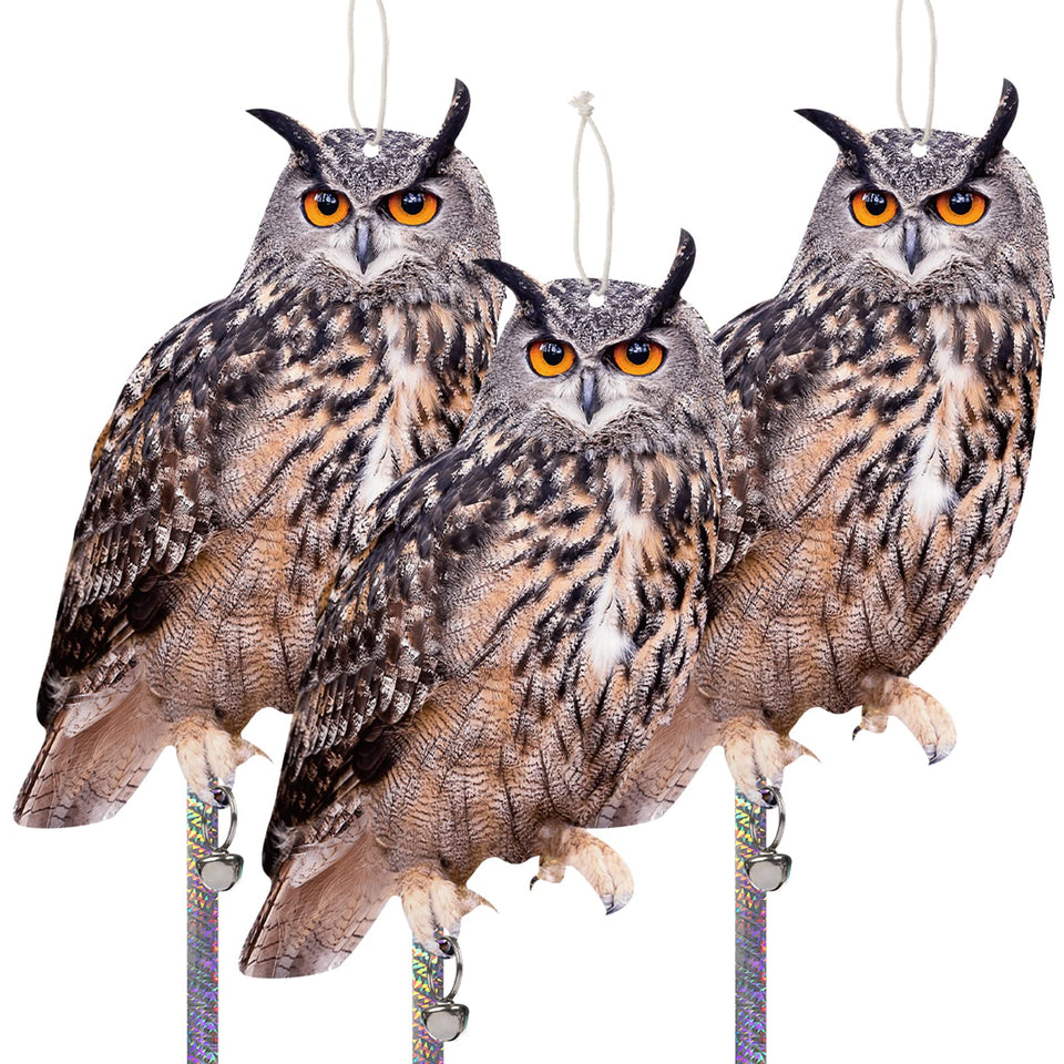 Kungfu Mall owl deterrent for outdoor use keeps pigeons away without harm.