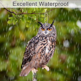 Kungfu Mall rope-hanging owl deters pests from patios and gardens safely.