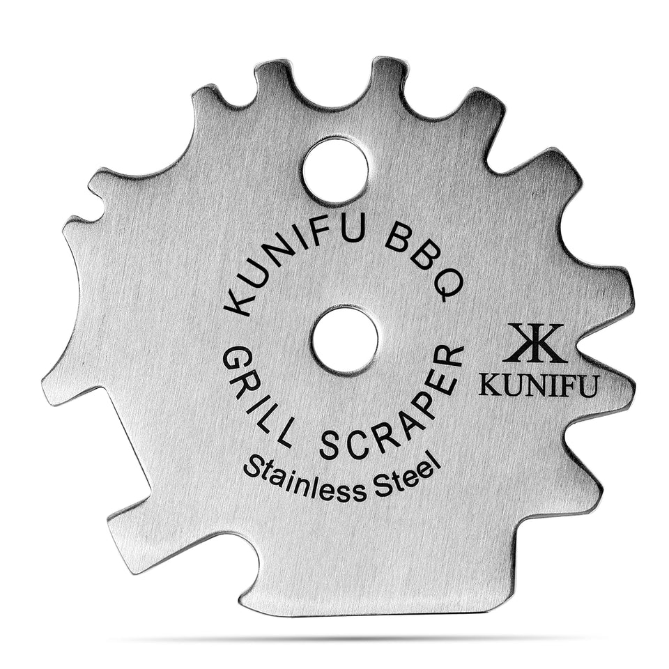 KUNIFU BBQ Grill Scraper bristle-free design for quick, safe grill cleaning.
