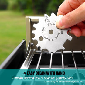 KUNIFU Stainless Steel Grill Scraper durable tool built to last through many cooks.