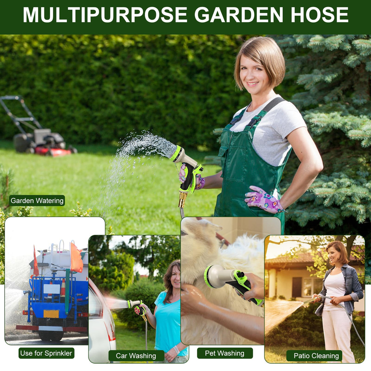 Kuosdaz 2-nozzle set, 10-function and 6-function, cover watering and washing needs.