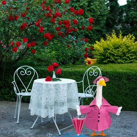 Kuscul porch spring party goose prop adds festive charm to any space.
