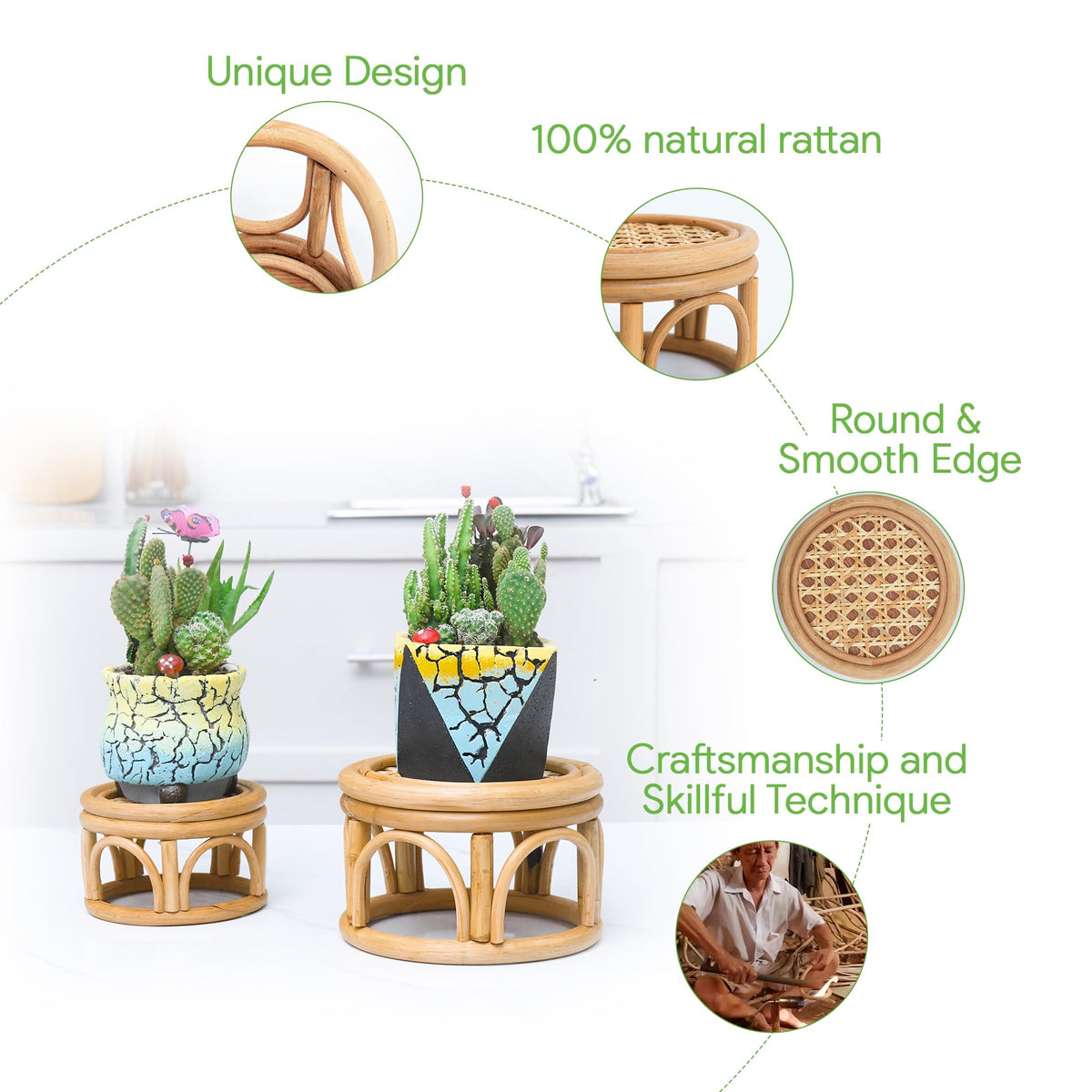 KUTORKILL office decor round plant display adds subtle organization.