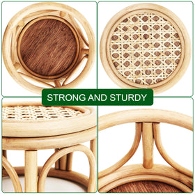 KUTORKILL rattan plant stand natural circle pedestal blends with decor.