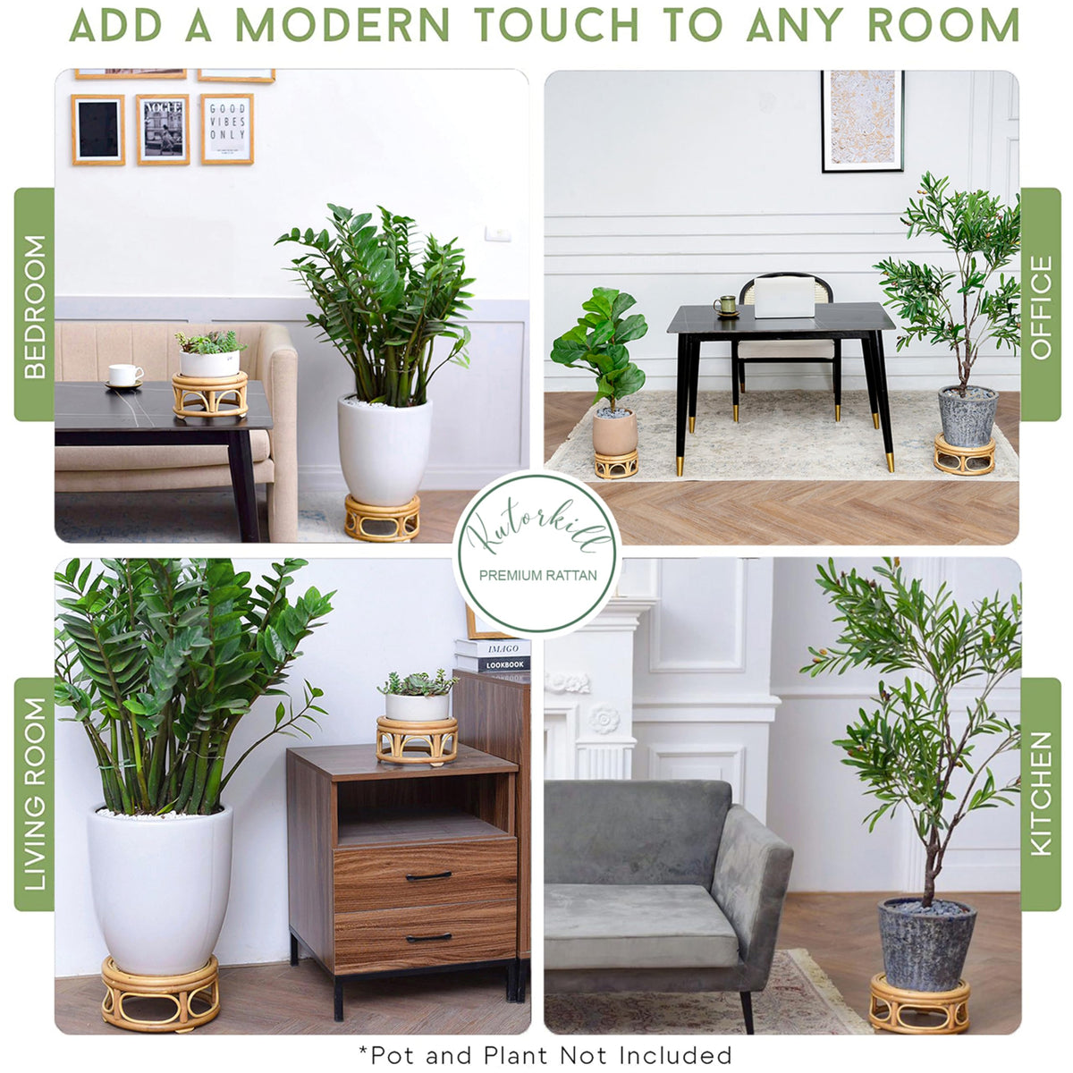 Kutorkill set of 2 stands offers versatile display options for multiple plants.