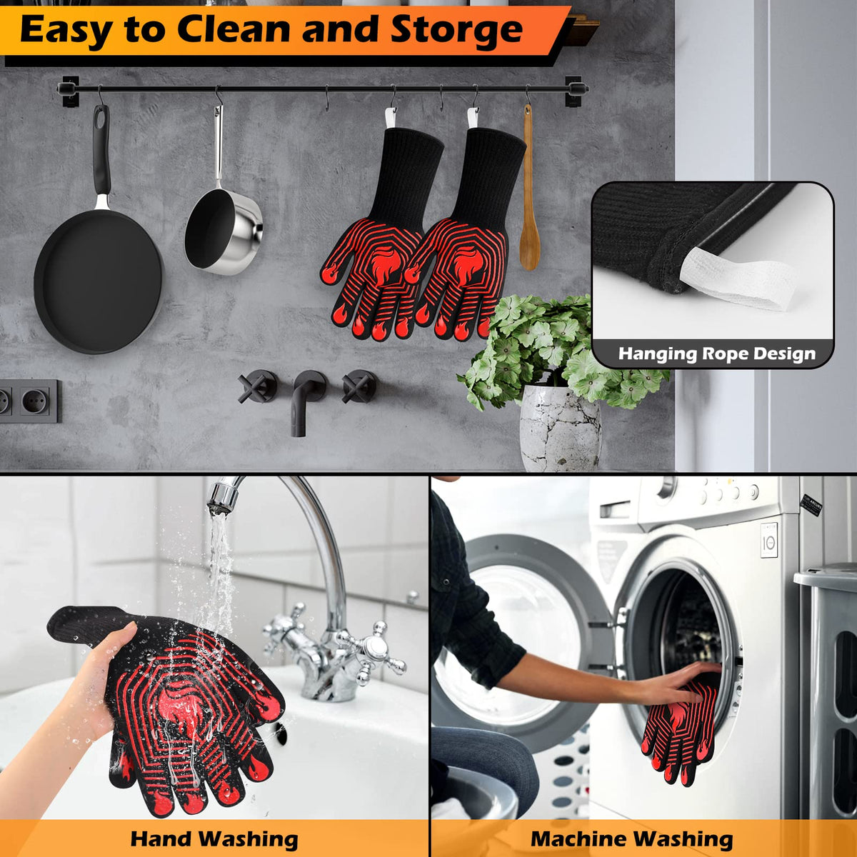 KUWANI BBQ Gloves ideal for grilling, baking, and camping