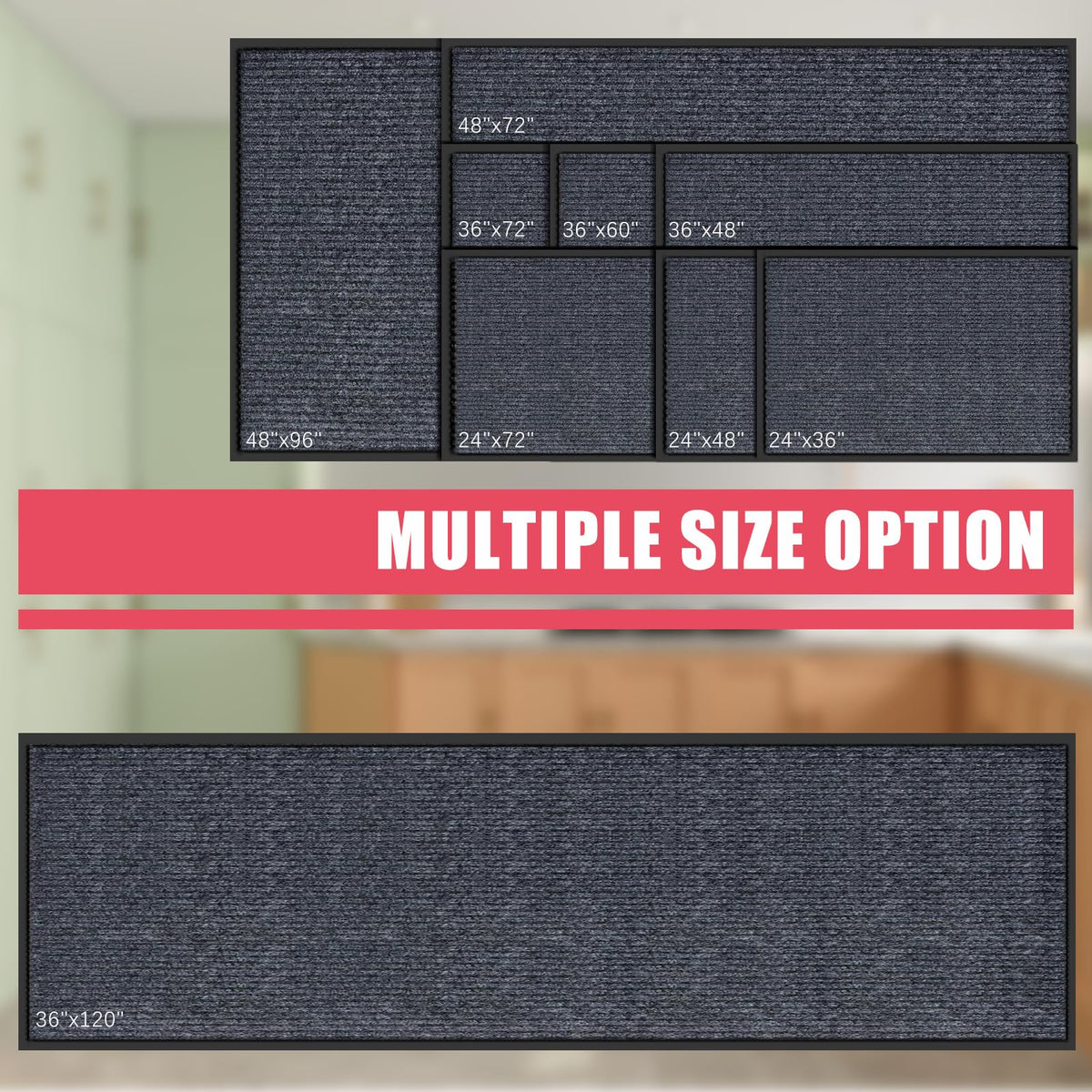 Kuyal front door mat in dark gray complements entryways and hides minor dirt