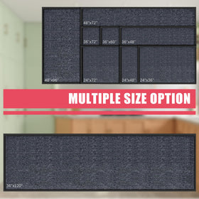 Kuyal front door mat in dark gray complements entryways and hides minor dirt