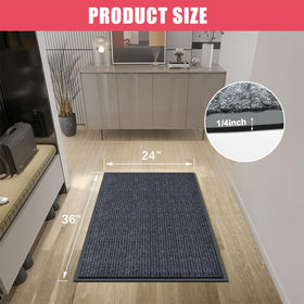 Kuyal front door mat is easy to clean with vacuuming, sweeping, or rinsing
