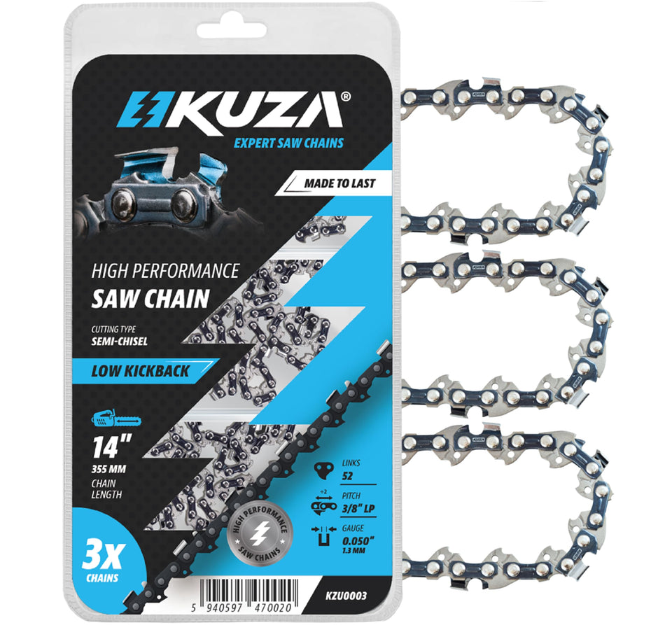 KUZA 14-inch chain on bar highlights German steel durability