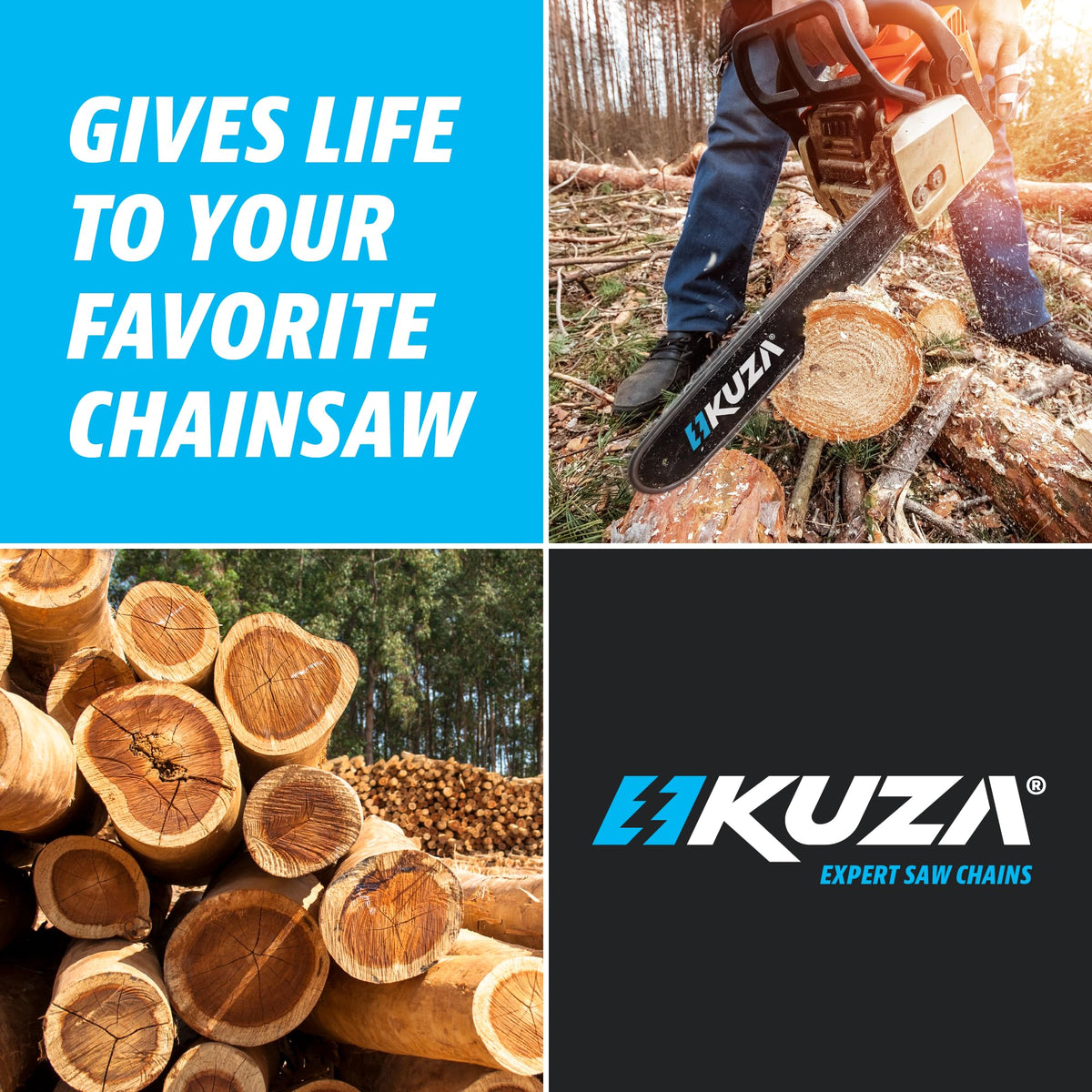 KUZA chain close-up of sharp cutting edge