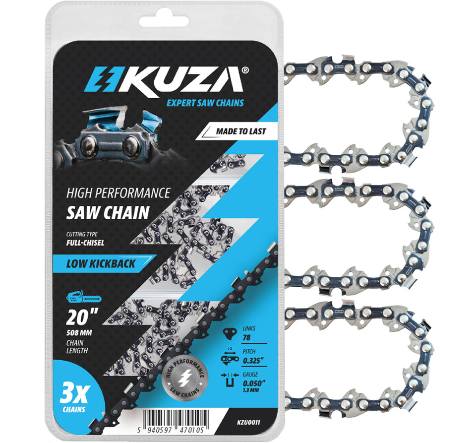 KUZA 20in chain on bar for smooth, efficient cutting