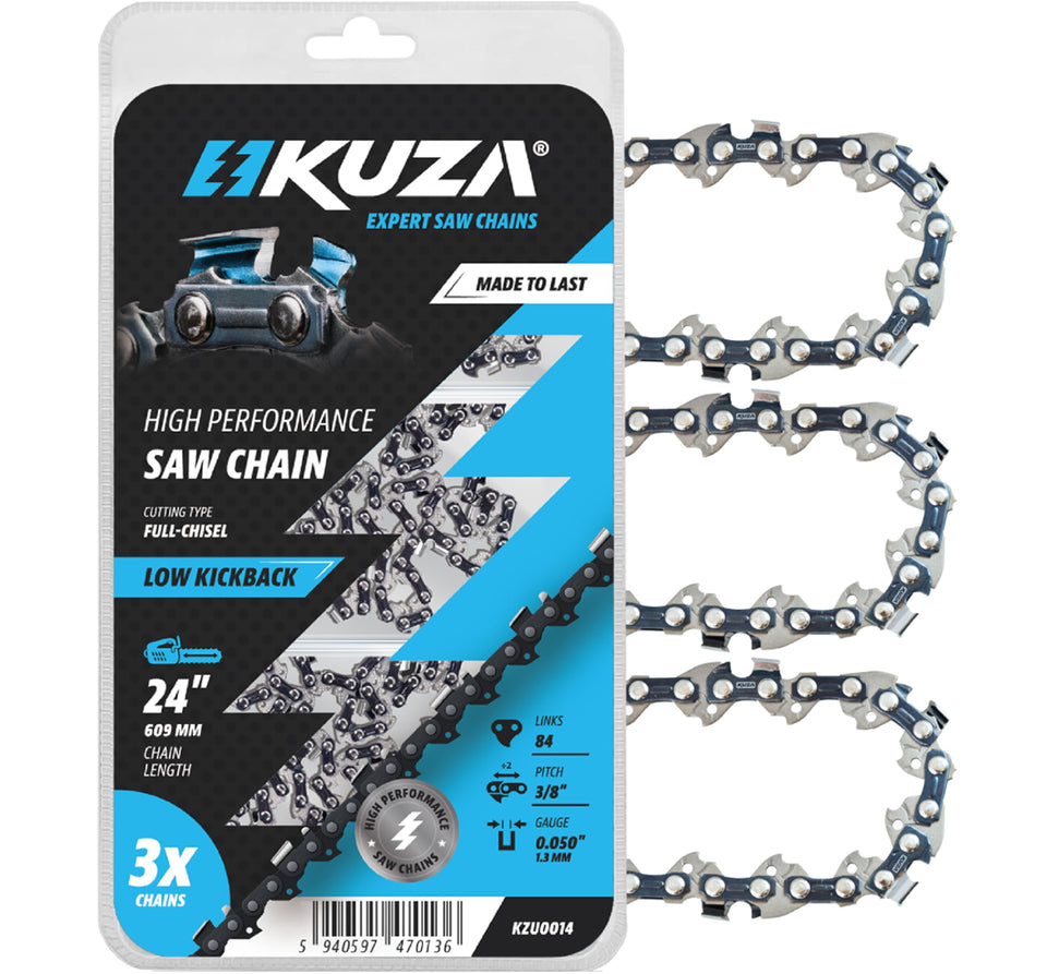 KUZA 24-inch chain pre-oiled and ready for quick installation.