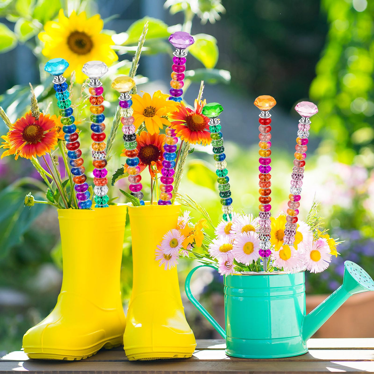 KVCSYAW Colorful round beads are versatile for home crafts and outdoor decor.